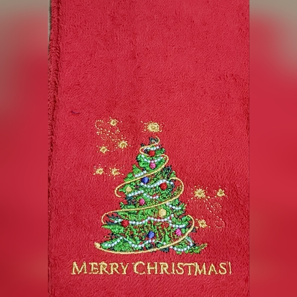 Embroidery hand towels Merry Christmas - Picture 2 of 3